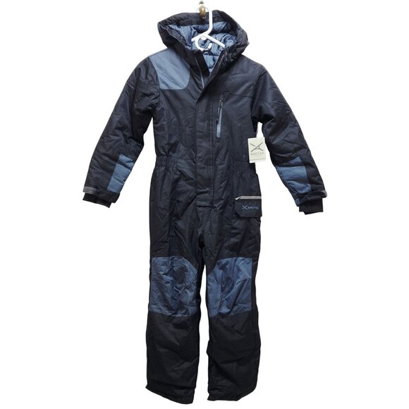 Arctix Kids Black Gray Insulated Snow Suit Hood Tag Size S (8) Warm Winter - Picture 1 of 8